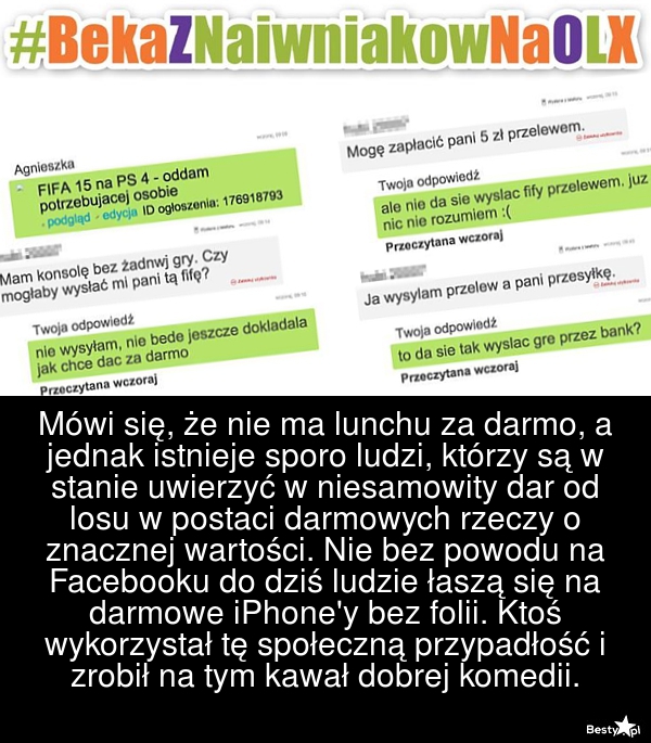 Bestypl Ktoś Tworzy Fejkowe Ogłoszenia Na Olx I Publikuje Rozmowy Z Ludźmi Pokazując Jak 8319